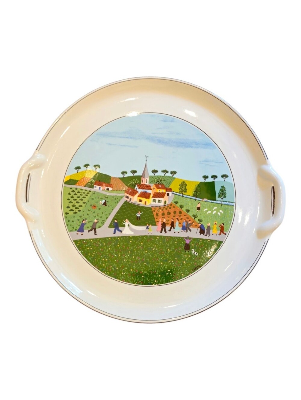 Villeroy & Boch "Design Naif" Handled Cake Plate/Platter VILLAGE WEDDING PROCESS